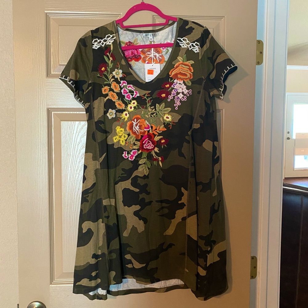 Camo Embroidered Dress